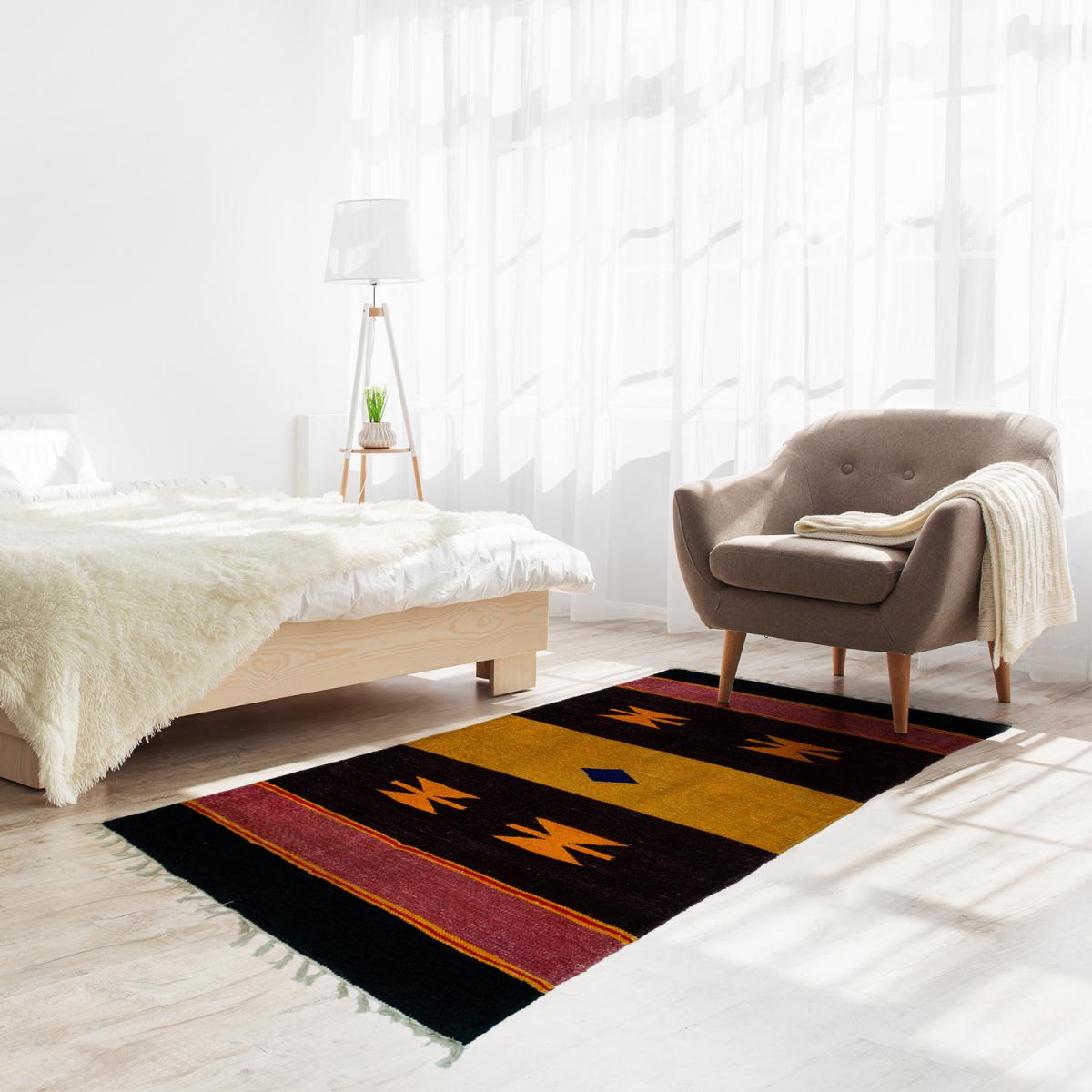 Tri colour tribal rug - Brown – image 2