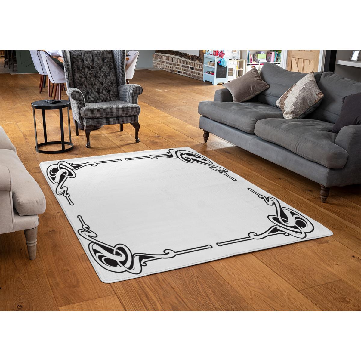 Decorative Border Designer Rug - White / 200cm – image 2