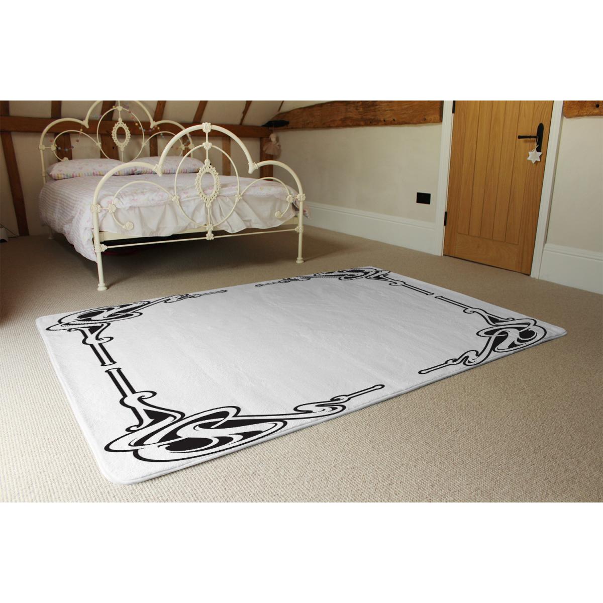 Decorative Border Designer Rug - White / 200cm – image 3
