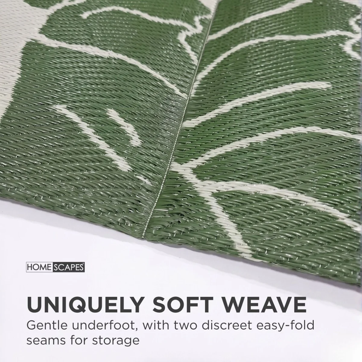 Homescapes Outdoor Rug Luxury Waterproof Reversible, Green Ada Botanical - Green / 300cm – image 5