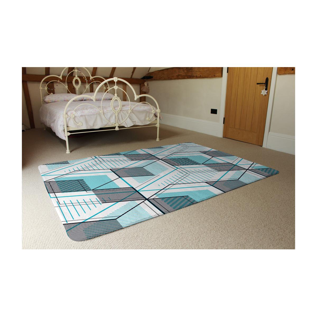 Blue Geometric Hexagons Rug - Blue / 230cm – image 1