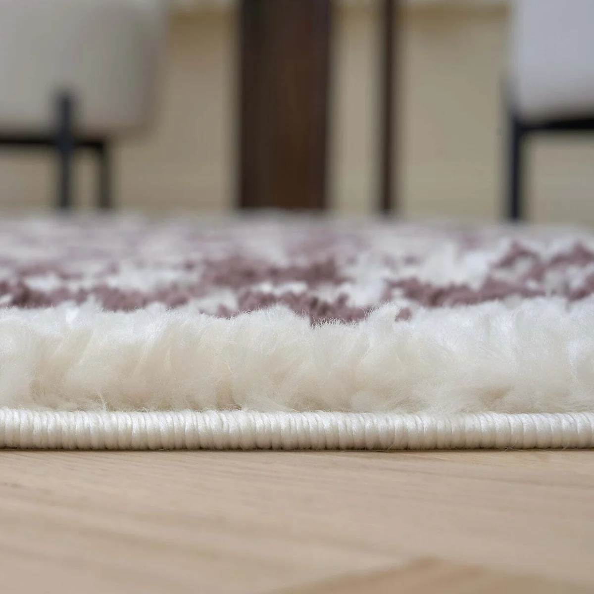 The Rugs Moodi Checkerboard Design Patterned Shaggy Rug - Purple / 170cm – image 4