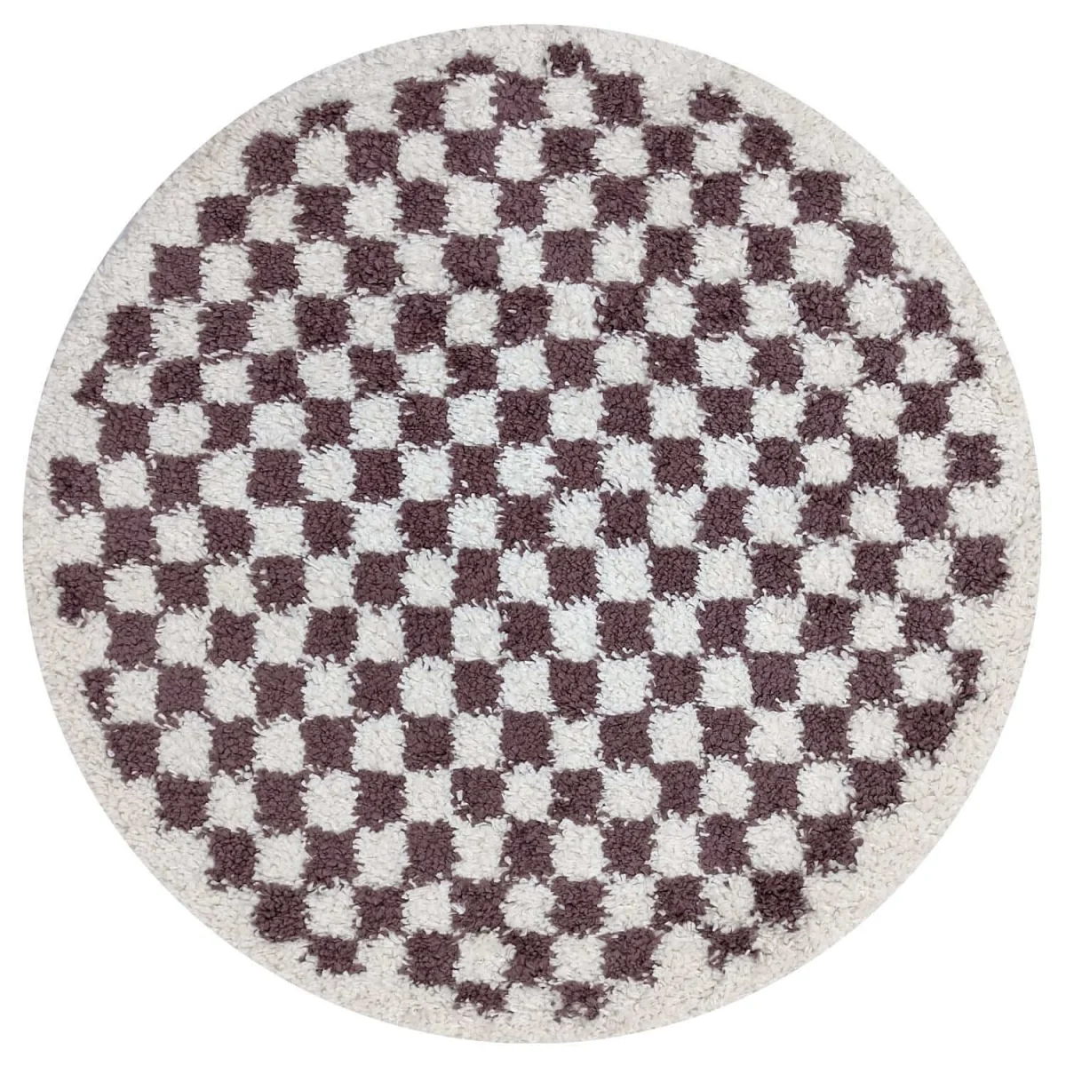 The Rugs Moodi Checkerboard Design Patterned Shaggy Rug - Purple / 170cm – image 5