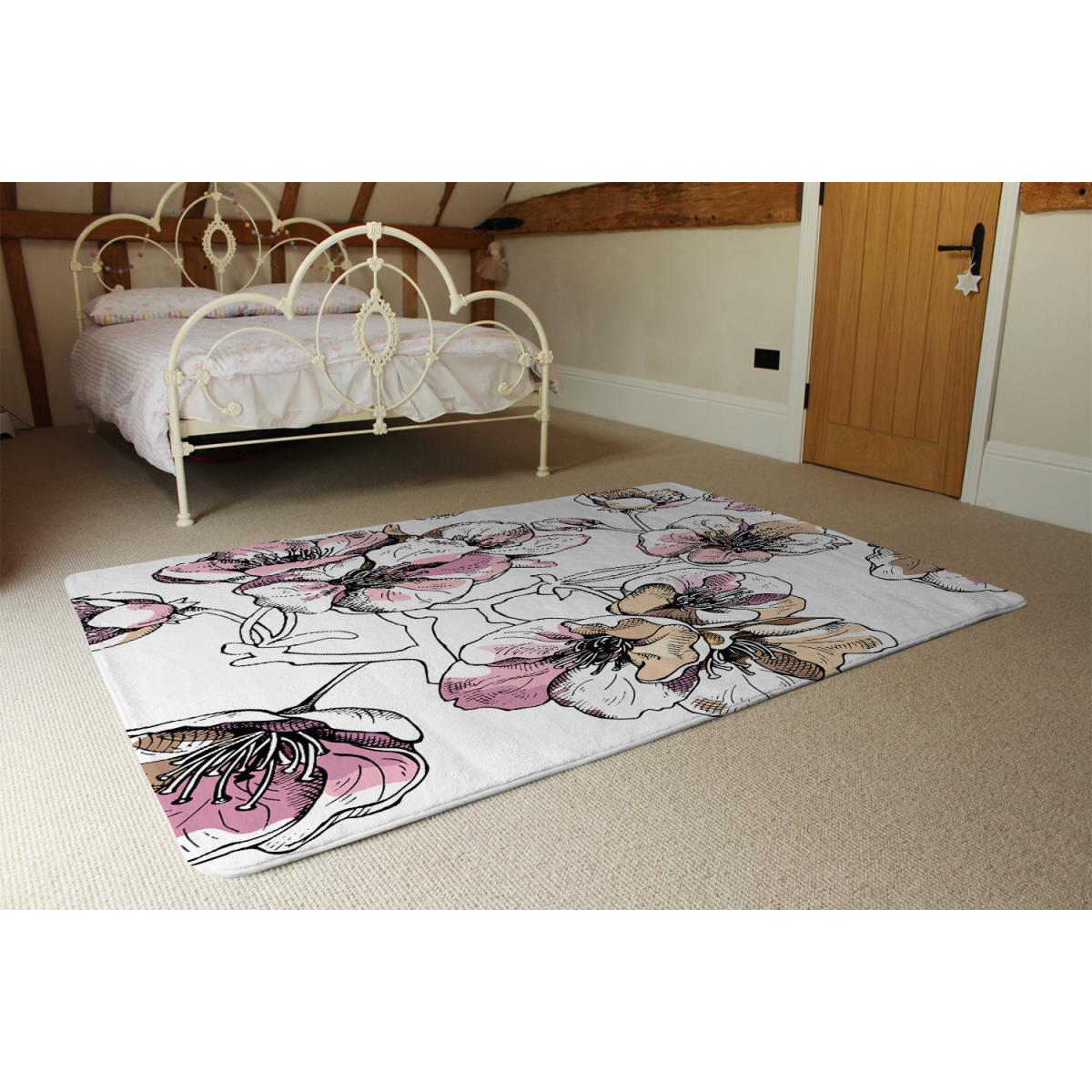 Flower Illustration Designer Rug - Pink / 150cm – image 3