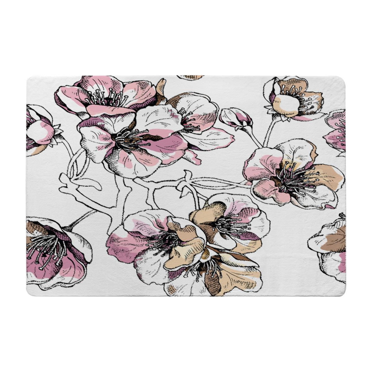 Flower Illustration Designer Rug - Pink / 150cm – image 1