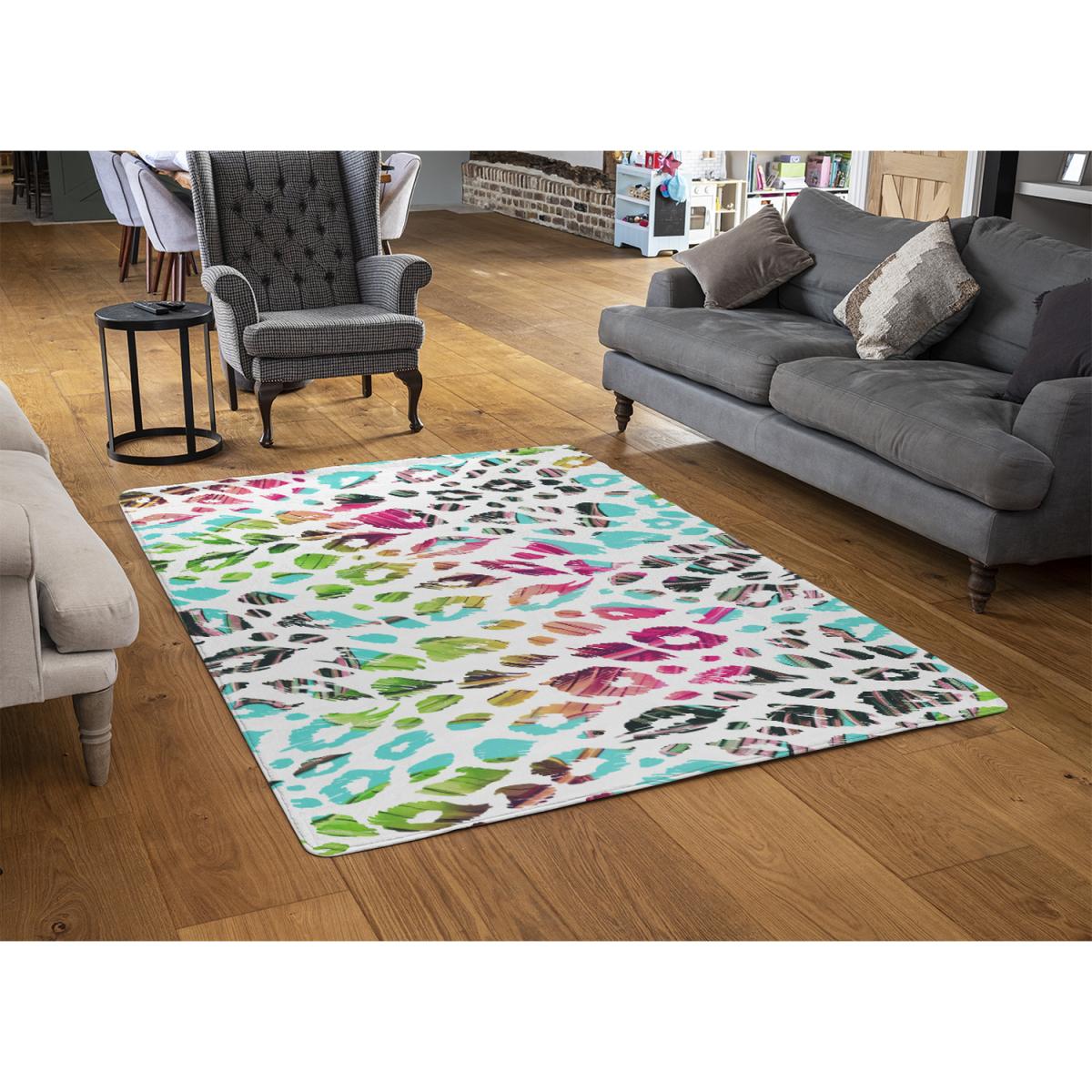Multi Coloured Leopard Spots Rug - Blue / 110cm – image 2