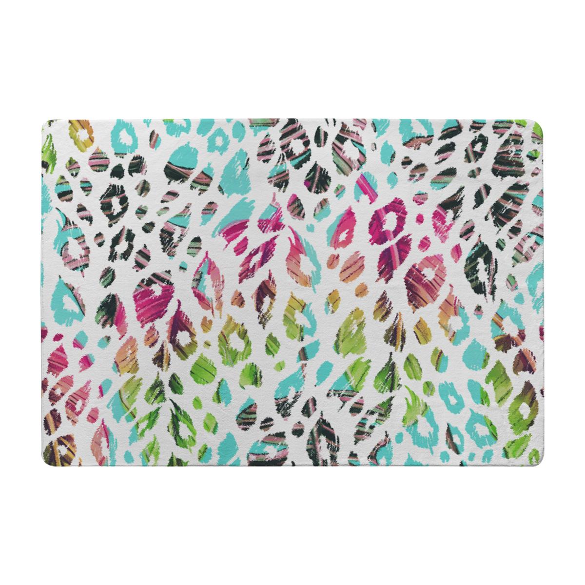 Multi Coloured Leopard Spots Rug - Blue / 110cm – image 1