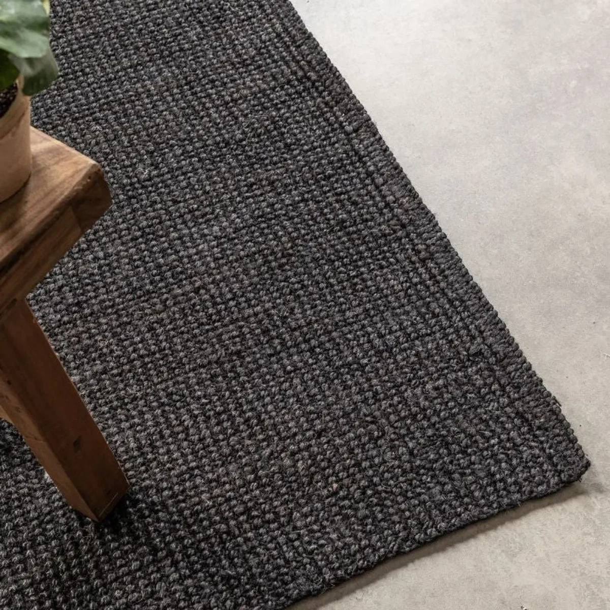 Hanse Home Handwoven Natural Colour Jute Plain Rug Black - Black / 230.0cm – image 3