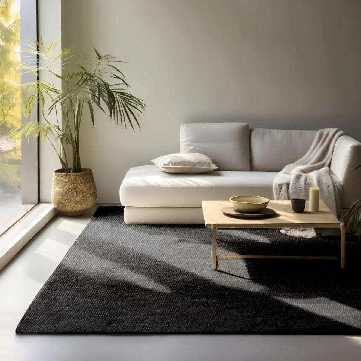 Hanse Home Handwoven Natural Colour Jute Plain Rug Black - Black / 230.0cm – image 5