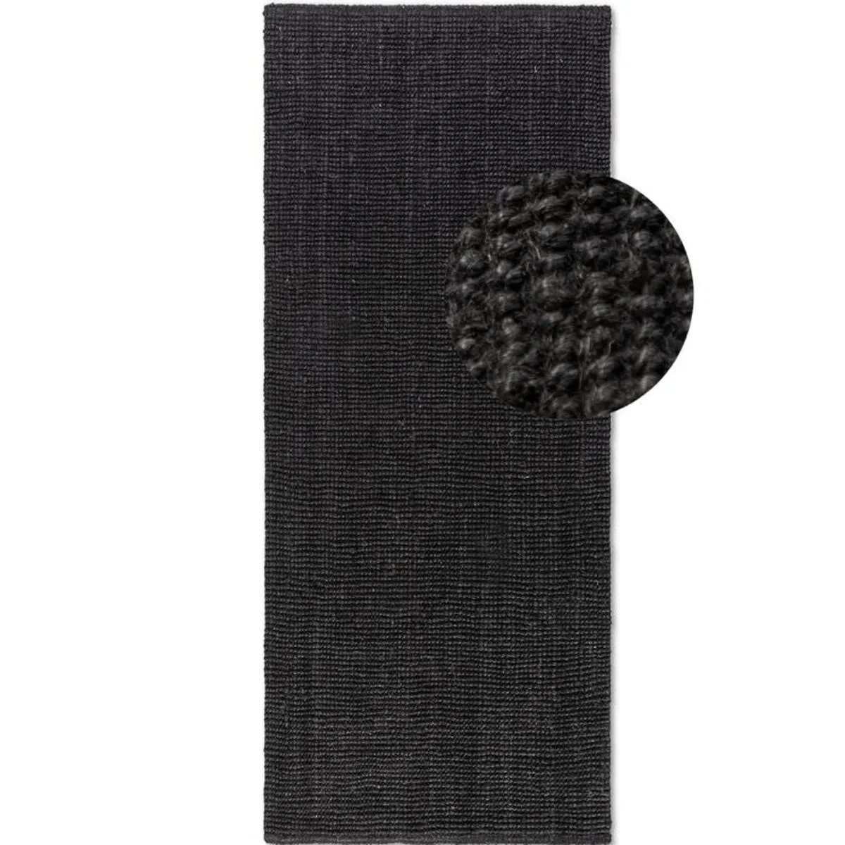 Hanse Home Handwoven Natural Colour Jute Plain Rug Black - Black / 230.0cm – image 6