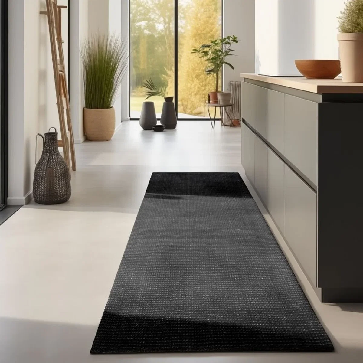 Hanse Home Handwoven Natural Colour Jute Plain Rug Black - Black / 230.0cm – image 8