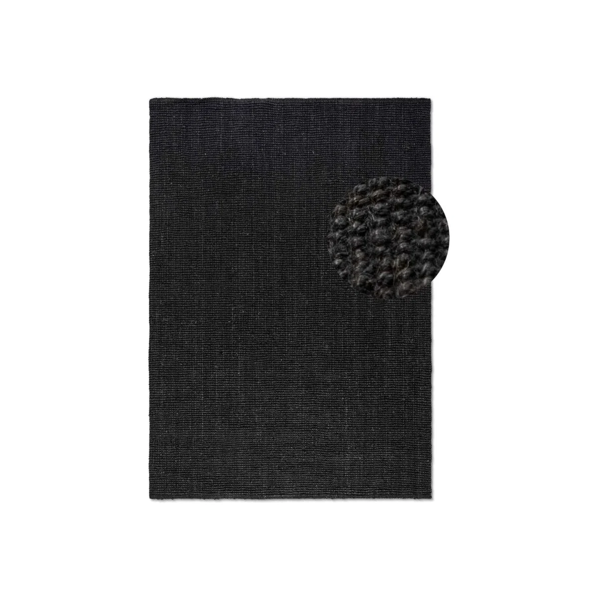Hanse Home Handwoven Natural Colour Jute Plain Rug Black - Black / 230.0cm – image 1