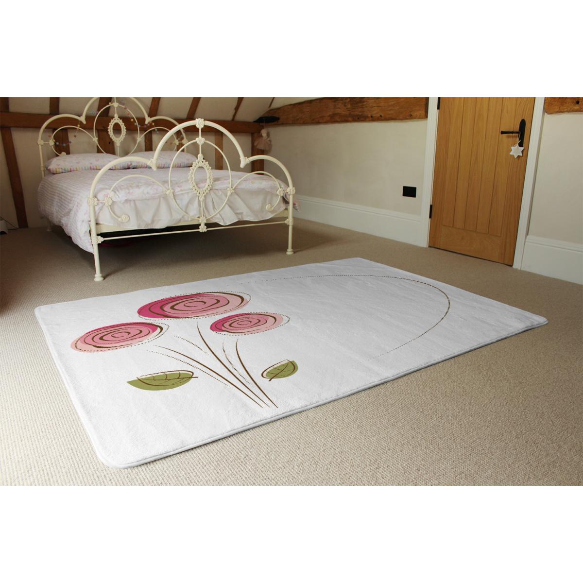 Rose Drawing Designer Rug - White / 110cm – image 3