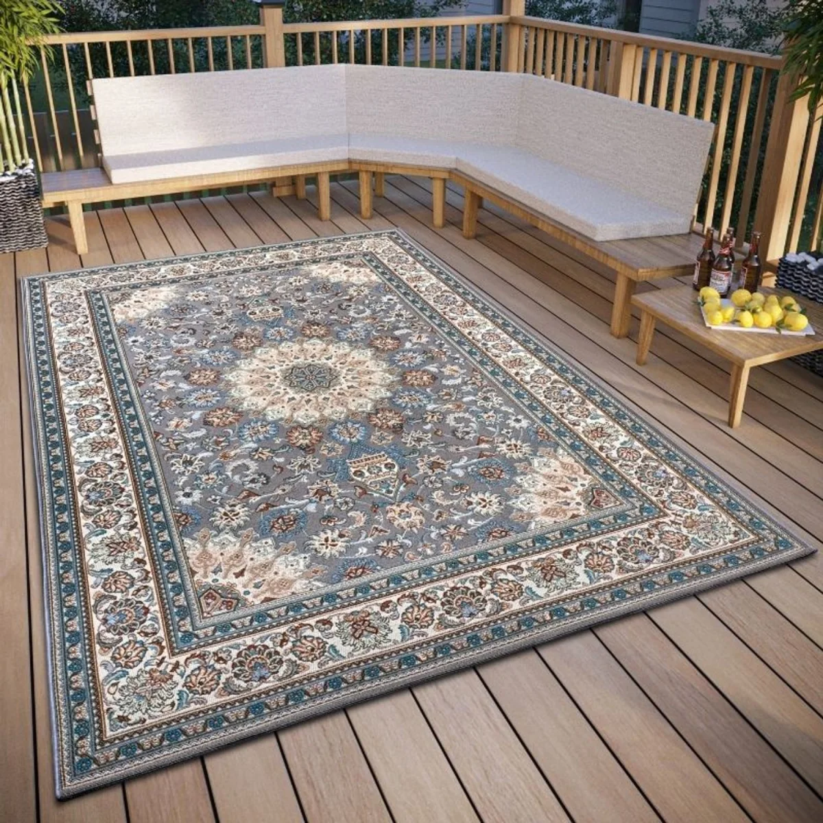Vintage Indoor & Outdoor Rug Grey & Blue - Grey / 285.0cm – image 5