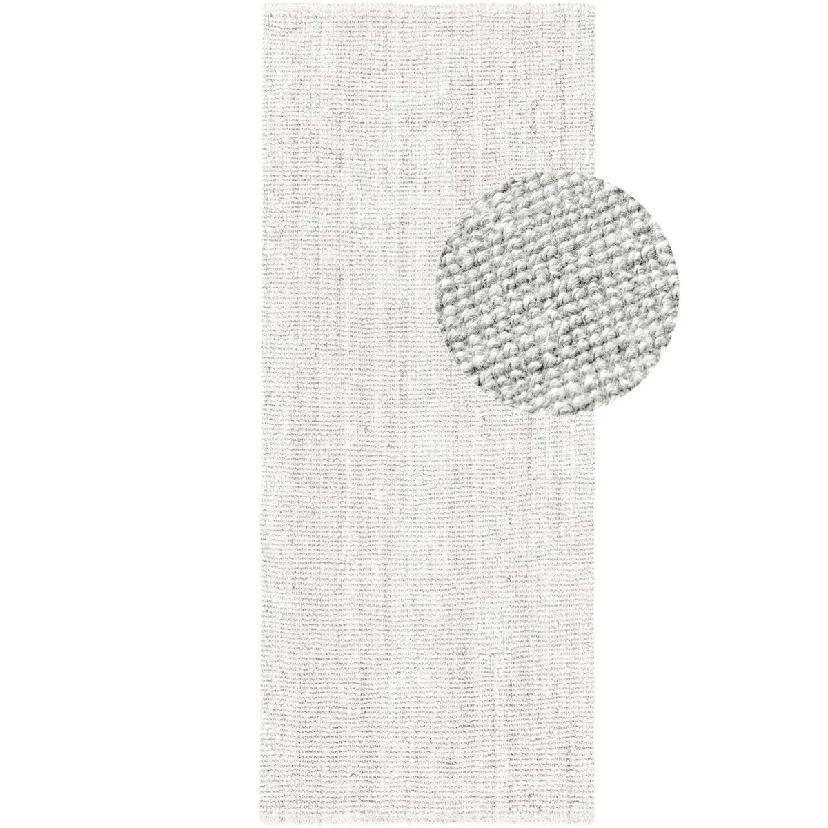 Hanse Home Boucle Jaipur Jute Plain Rug White - White / 150.0cm / 80.0cm – image 12