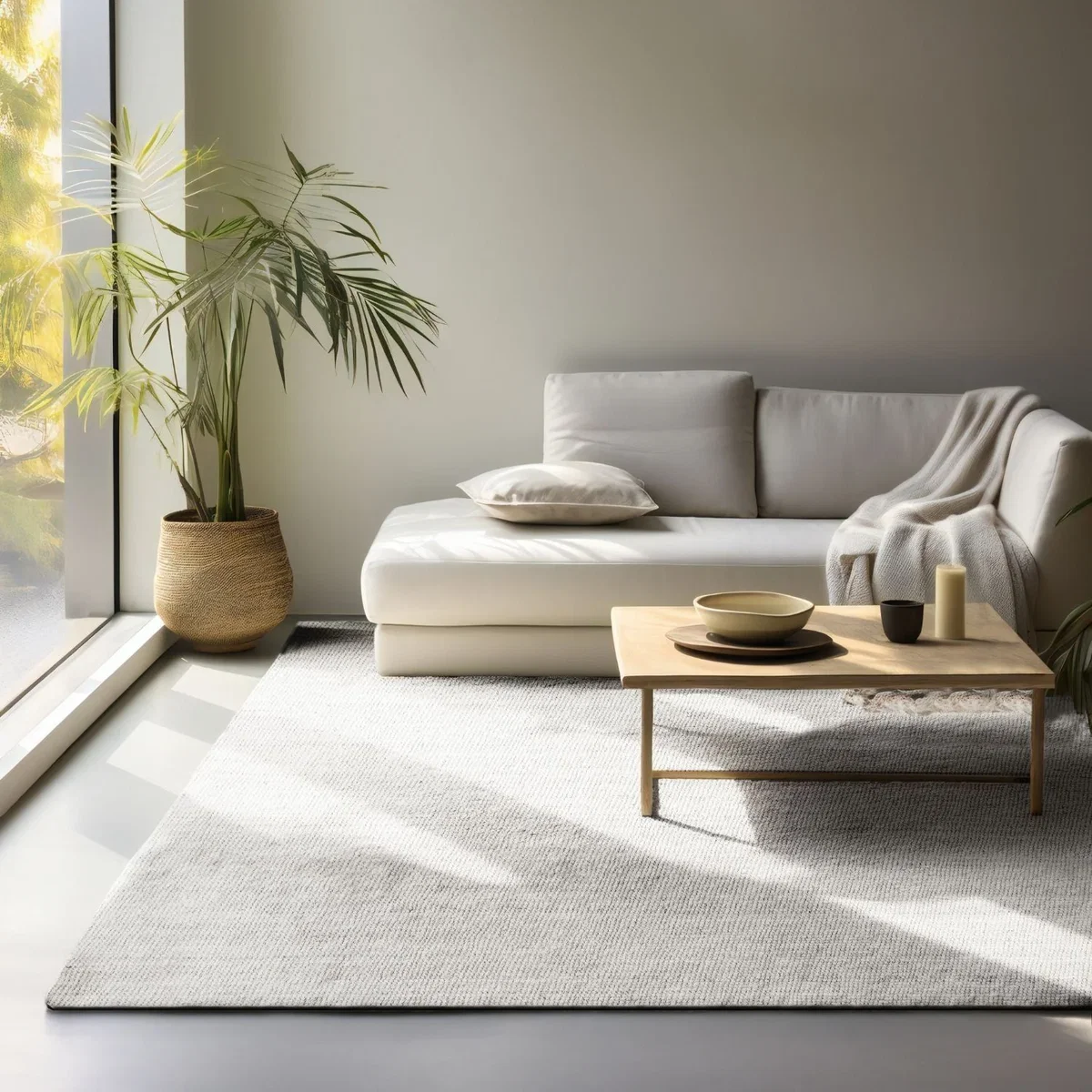 Hanse Home Boucle Jaipur Jute Plain Rug White - White / 150.0cm / 80.0cm – image 17
