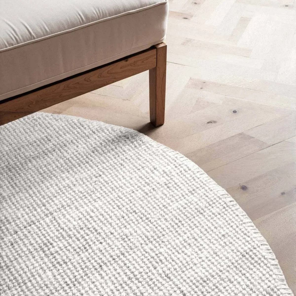 Hanse Home Boucle Jaipur Jute Plain Rug White - White / 150.0cm / 80.0cm – image 9