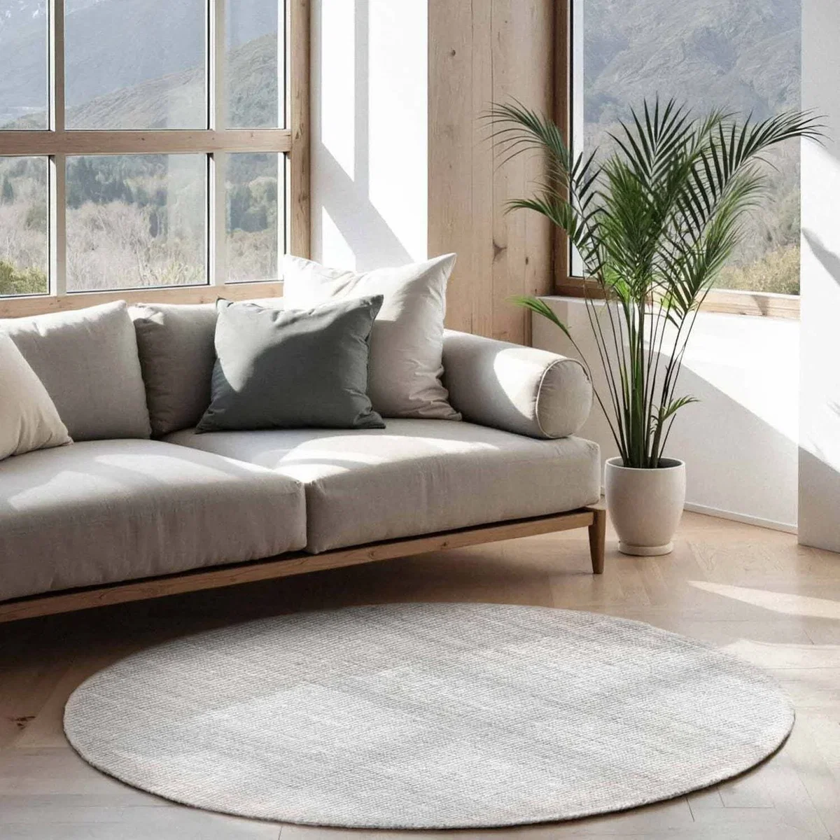 Hanse Home Boucle Jaipur Jute Plain Rug White - White / 150.0cm / 80.0cm – image 10