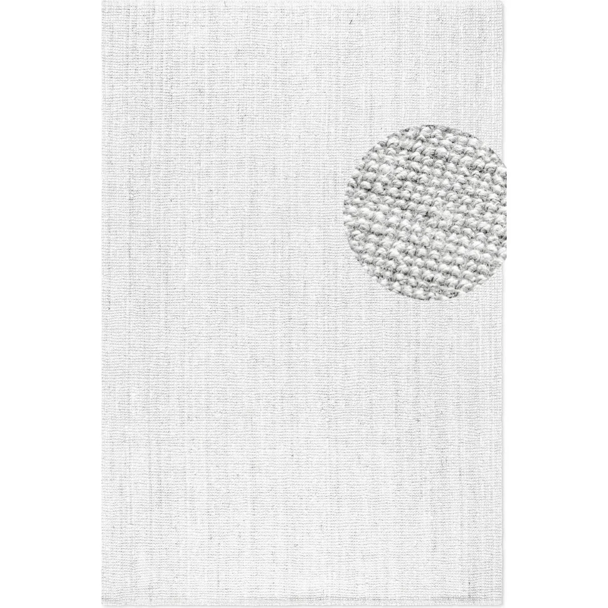 Hanse Home Boucle Jaipur Jute Plain Rug White - White / 150.0cm / 80.0cm – image 1