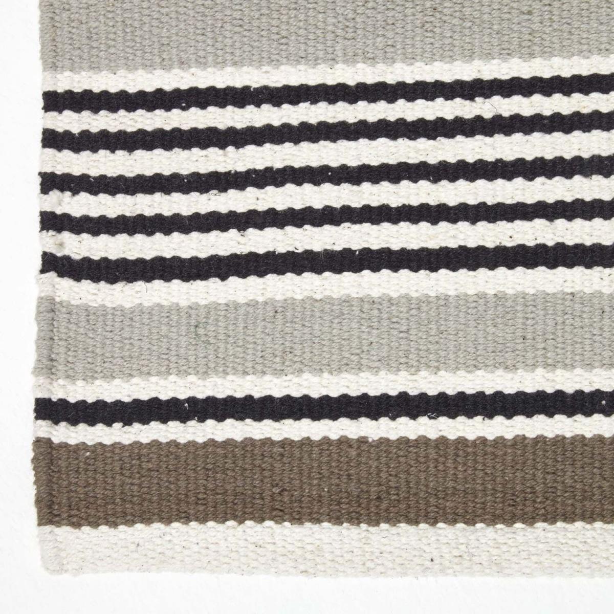 Homescapes Striped Cotton Scandi Style Rug - Beige / 150cm – image 2
