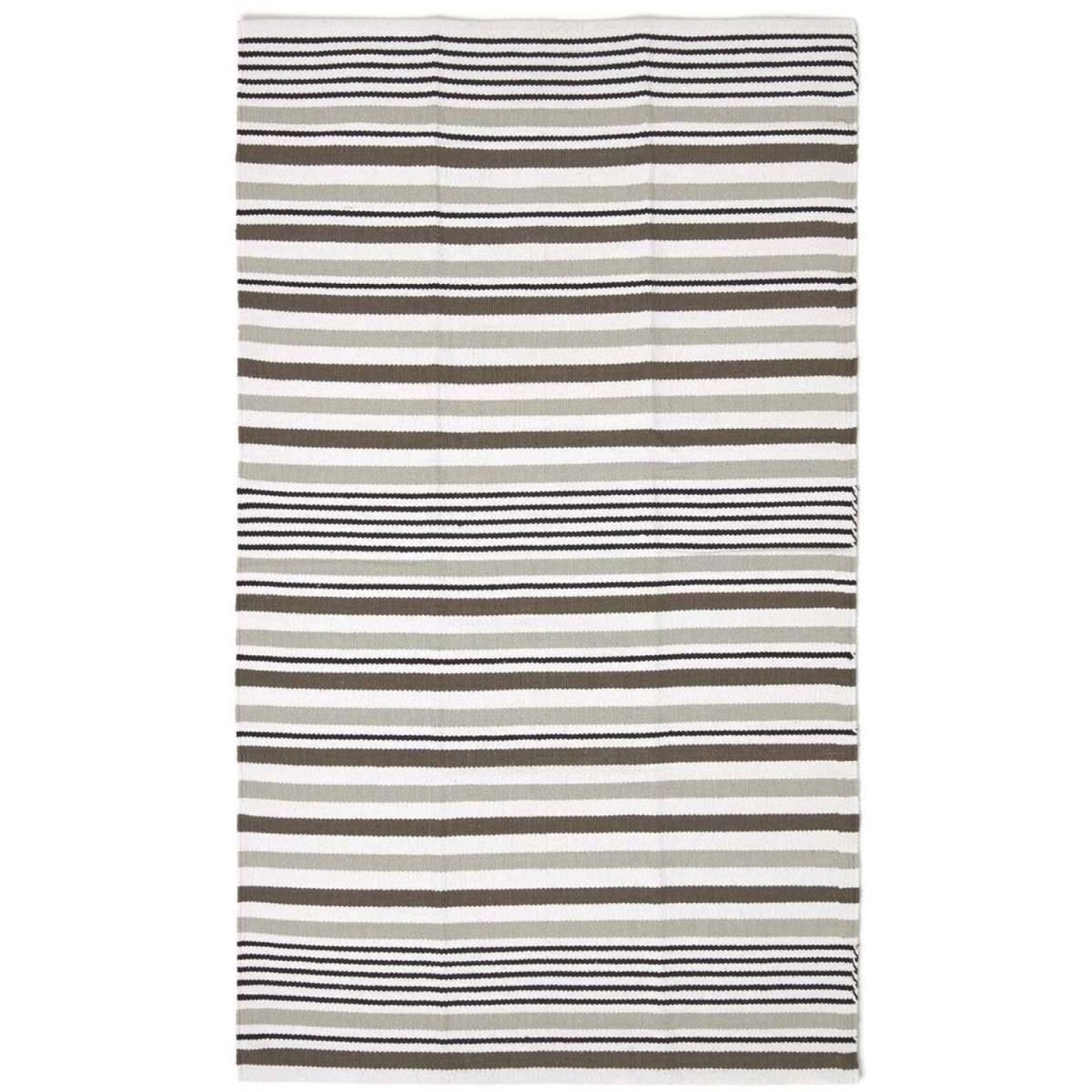 Homescapes Striped Cotton Scandi Style Rug - Beige / 150cm – image 3