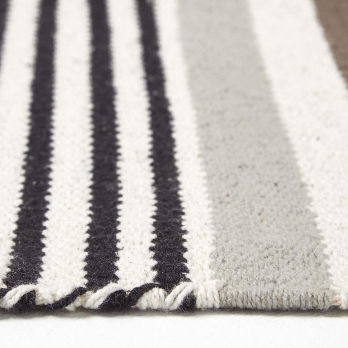 Homescapes Striped Cotton Scandi Style Rug - Beige / 150cm – image 4