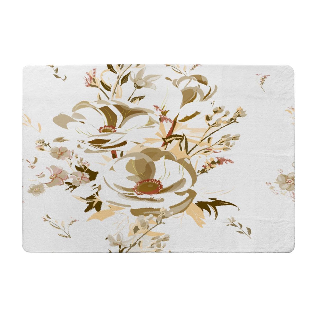 Golden Flower Print Designer Rug - Yellow / 200cm – image 1