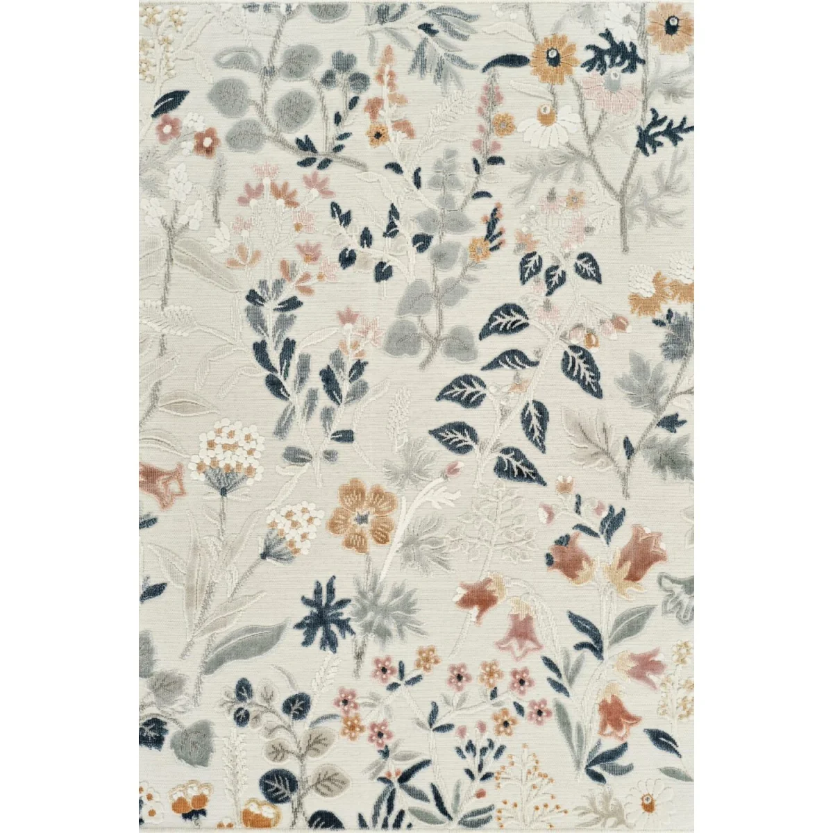 Gardenia Daisy Indoor Outdoor Low Pile Area Rug Floral Design - Cream / 80cm – image 5