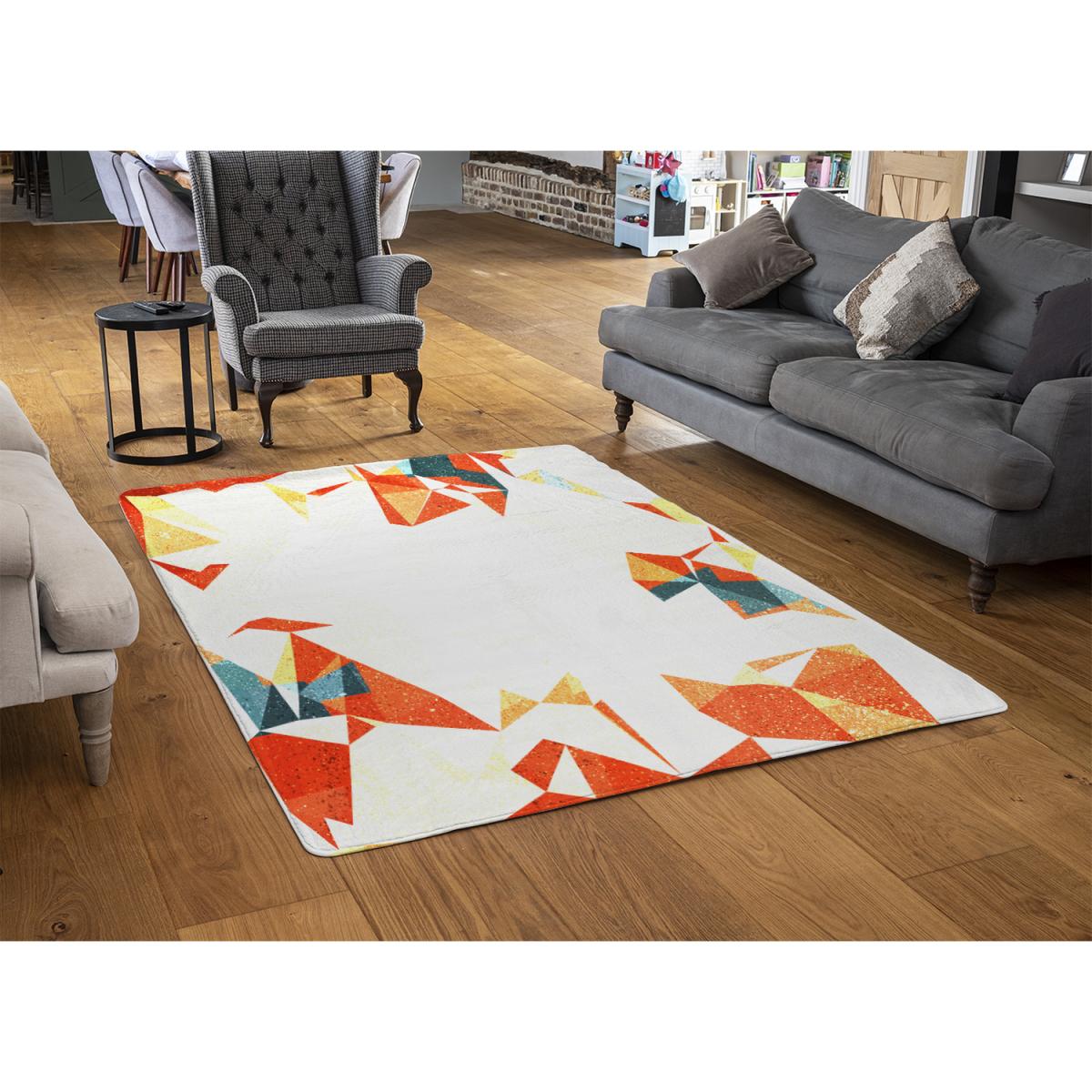 Autumn Geometric Rug - Orange / 230cm – image 3