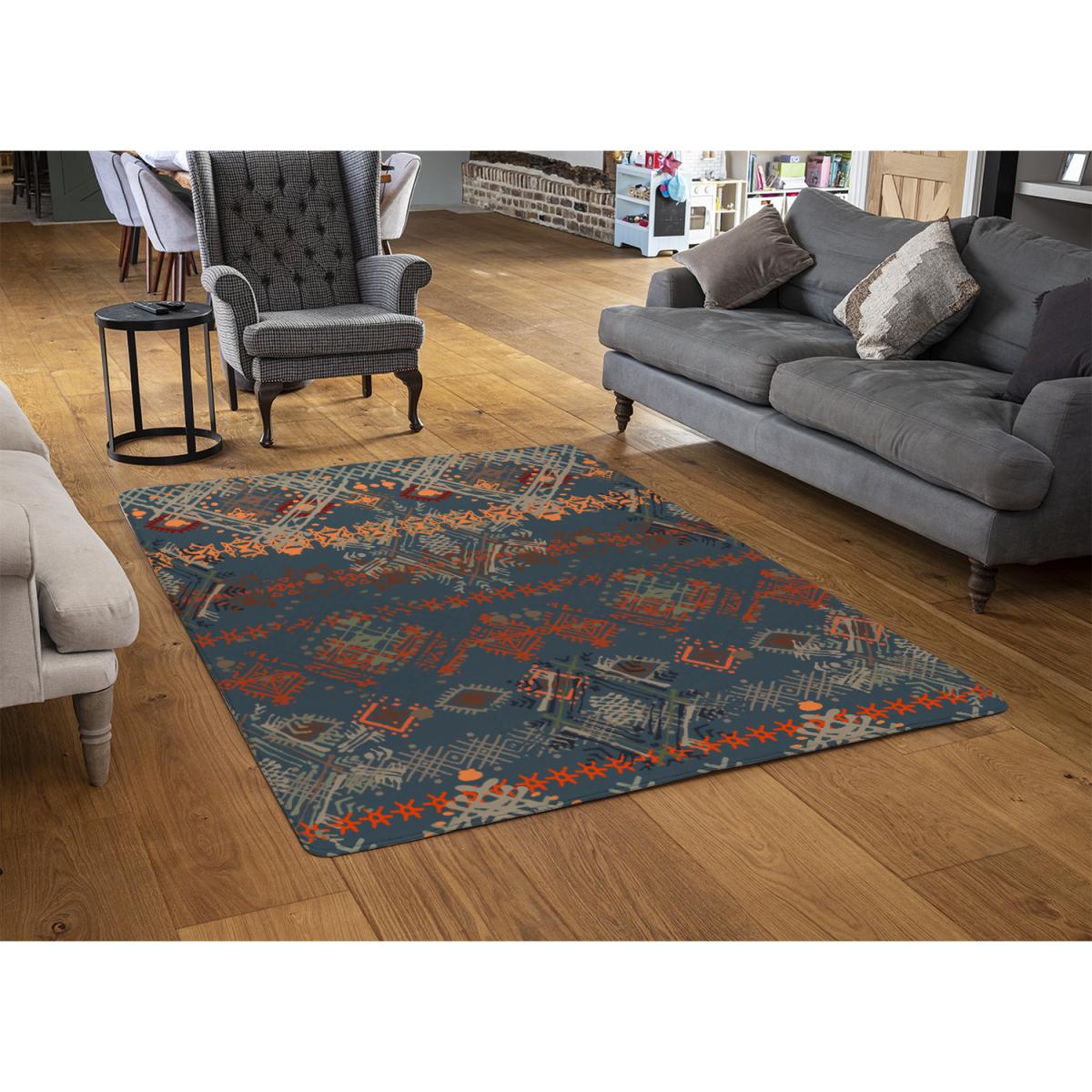 Ethnic Boho Distressed Pattern Rug - Brown / 150cm – image 2