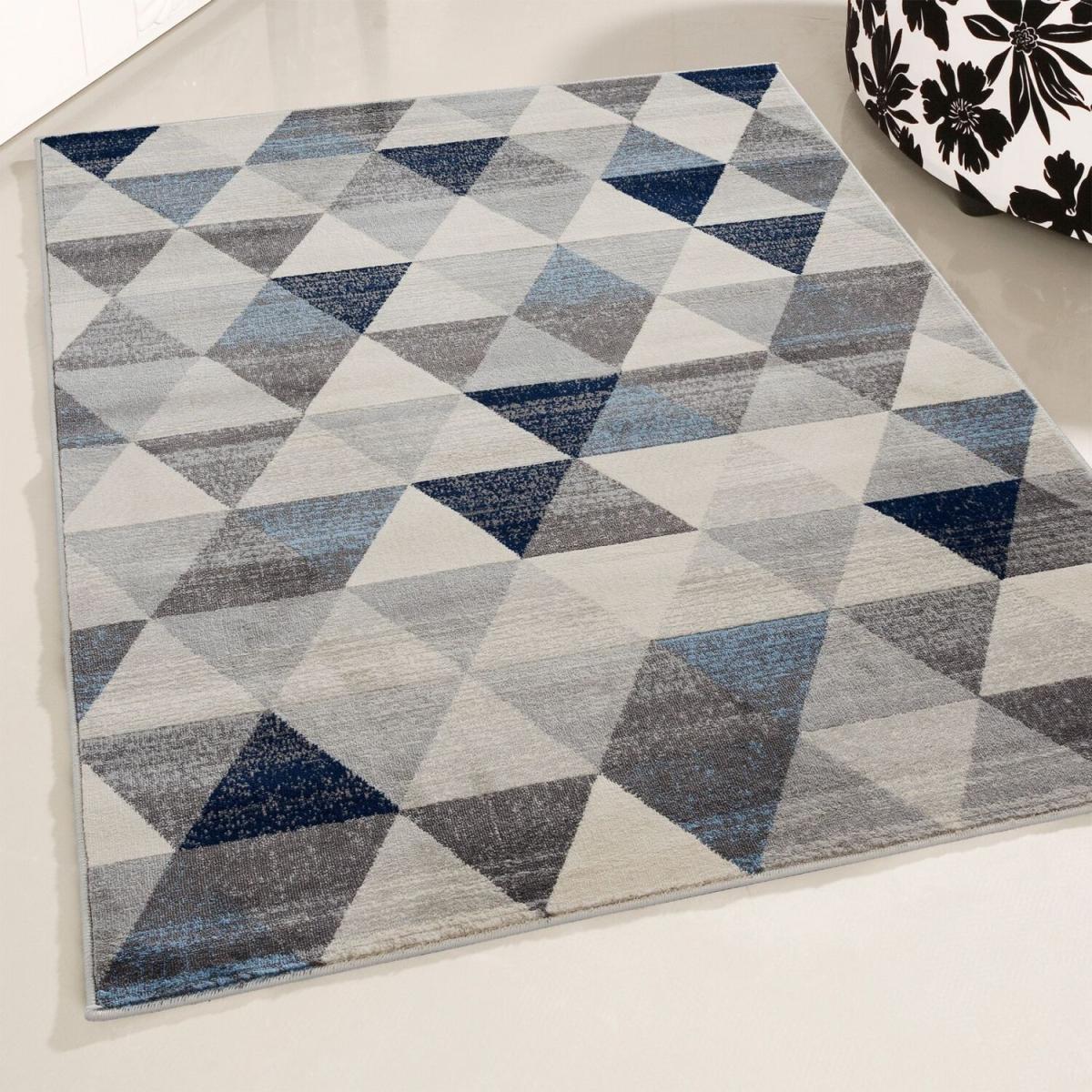 Montana Collection Modern Rugs in Blue 3710N - Blue / 80cm