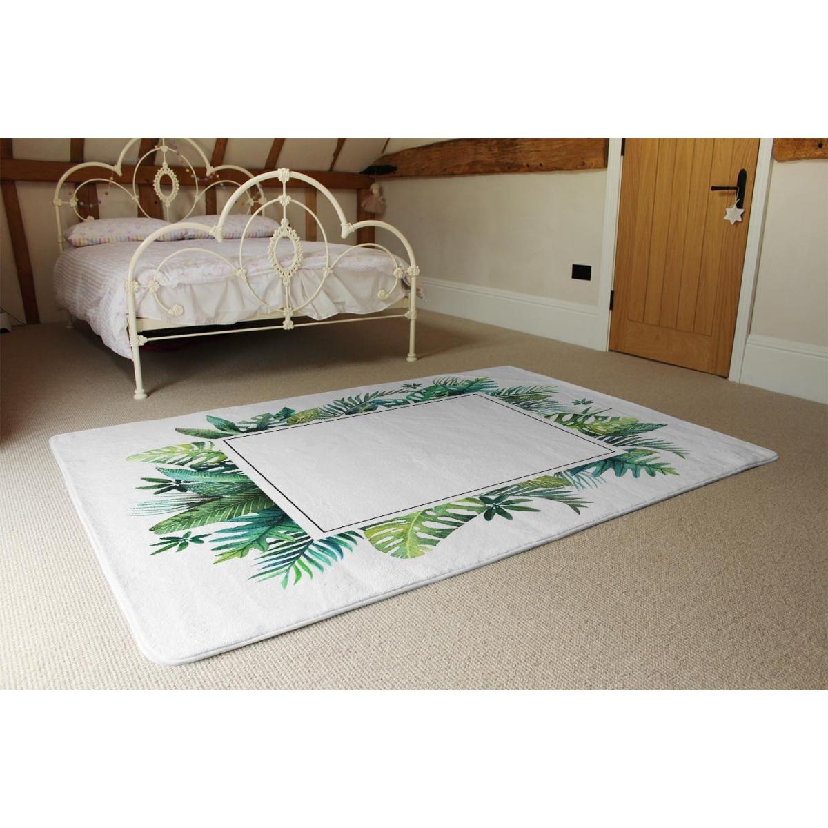 Square Botanical Border Designer Rug - Green / 200cm – image 3