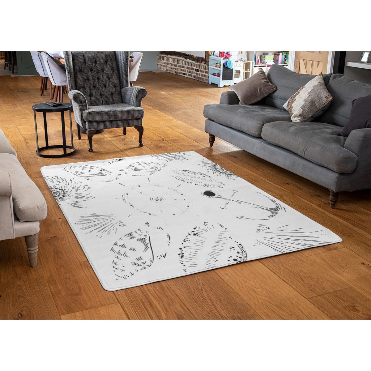 Drawn Nautical Elements Designer Rug - White / 230cm – image 3
