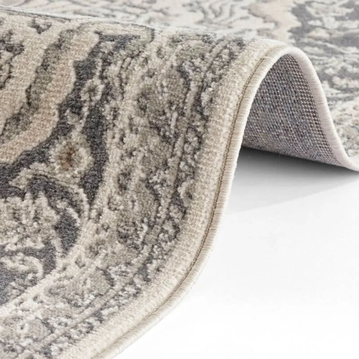 Hanse Home Terrain Designer Shortpile Polypropylene Medallion Rug 240x340 cm Grey & Cream - Grey & Cream / 340.0cm – image 4