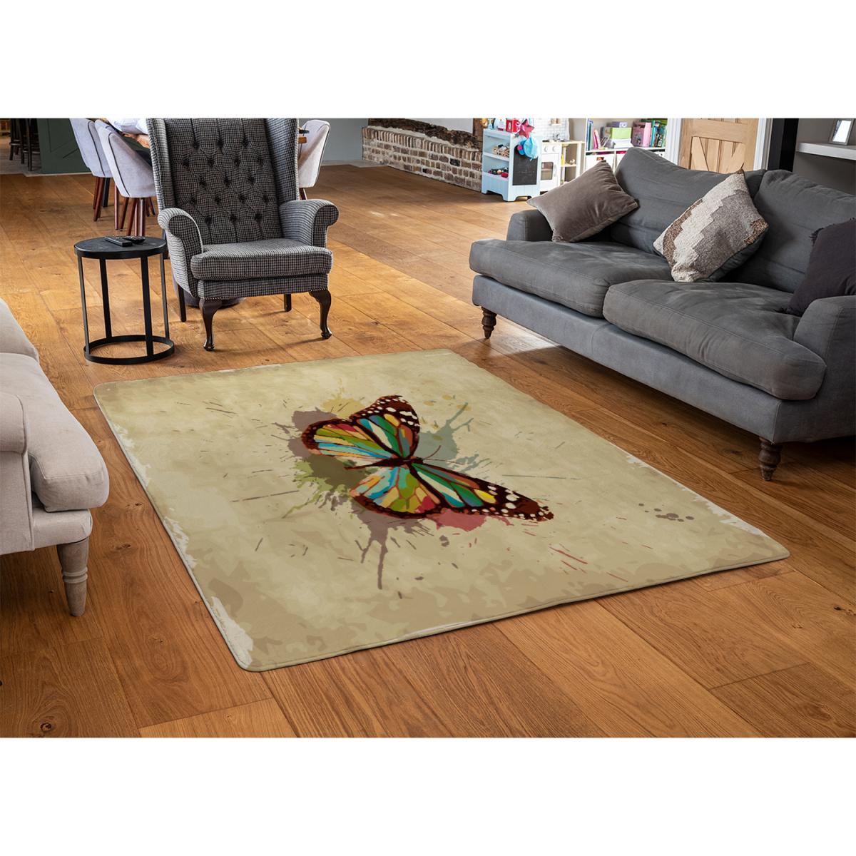 Butterfly Paint Splats Rug - Brown / 230cm – image 3