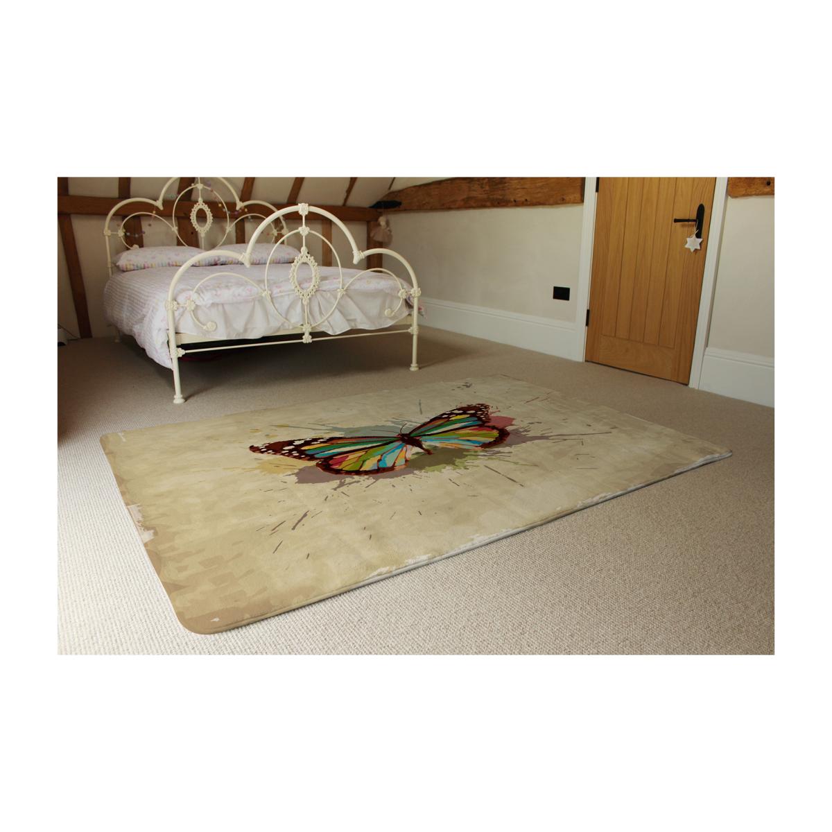Butterfly Paint Splats Rug - Brown / 230cm – image 1