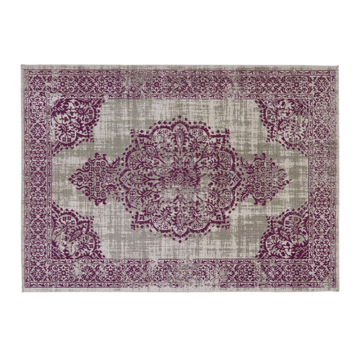 Raspberry Pink Medallion Flatweave Rug - Raspberry / 67cm