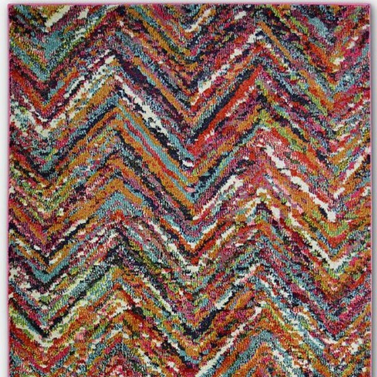 Colourful Striking Chevron Modern Area Rugs - Perth - Grey – image 3