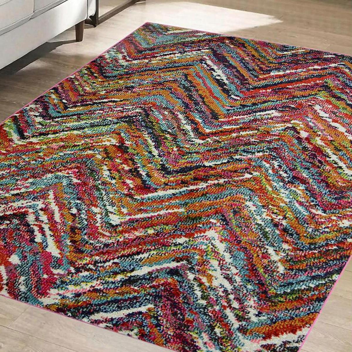 Colourful Striking Chevron Modern Area Rugs - Perth - Grey – image 1