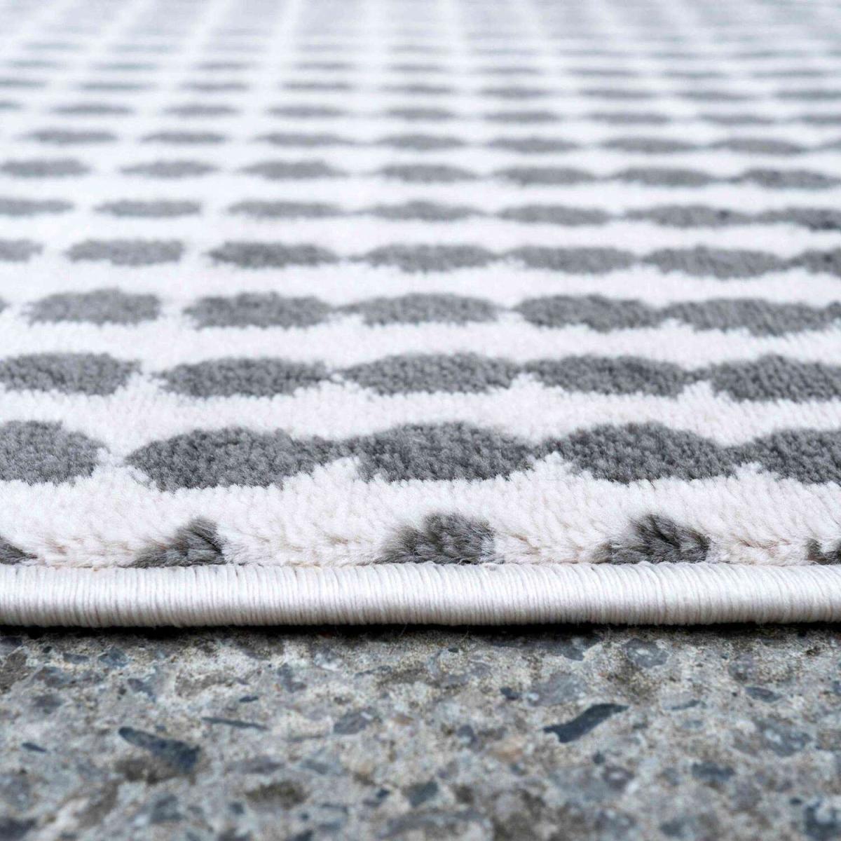Modern Grey Geometric Dots Living Room Rug - Dallas - Grey / 7kg – image 2