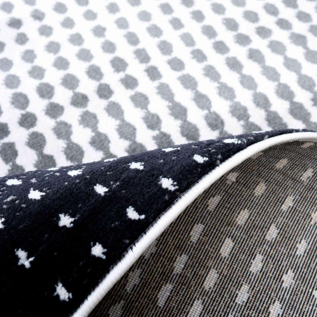 Modern Grey Geometric Dots Living Room Rug - Dallas - Grey / 7kg – image 3
