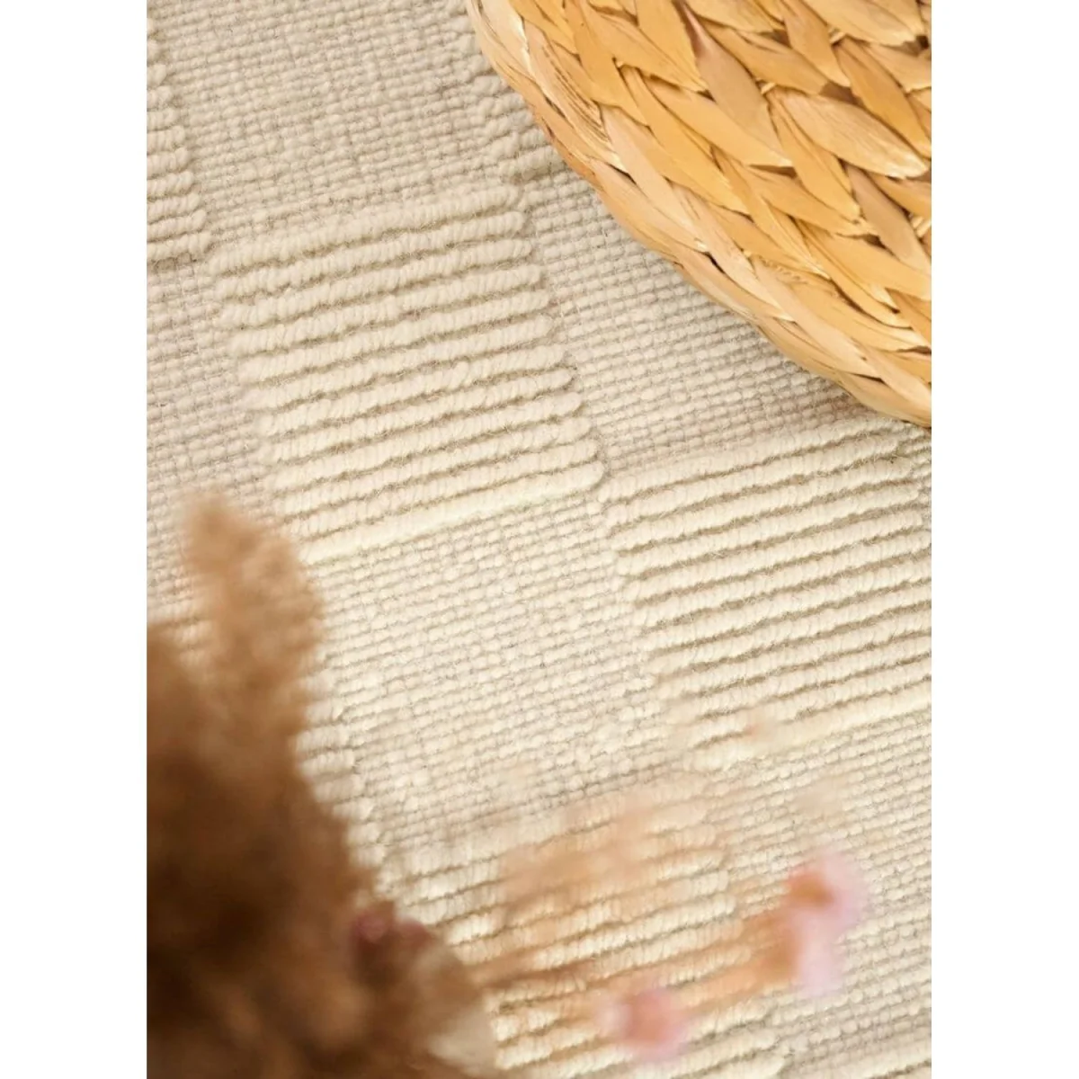 Villeroy & Boch Scala Handwoven Design Wool Checkered Rug White - White / 170.0cm / 120.0cm – image 9