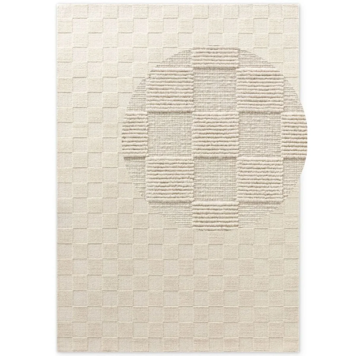 Villeroy & Boch Scala Handwoven Design Wool Checkered Rug White - White / 170.0cm / 120.0cm – image 10