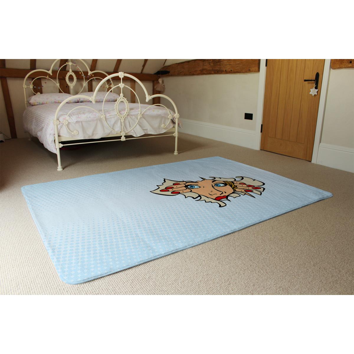 Comic Cartoon Pop Art Retro Designer Rug - Blue / 110cm – image 3