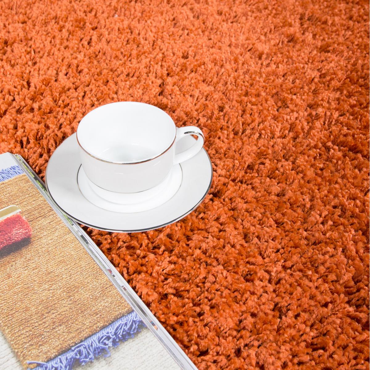 Soft Value Orange Terracotta Shaggy Area Rug - Terracotta / 220 x 160cm – image 3