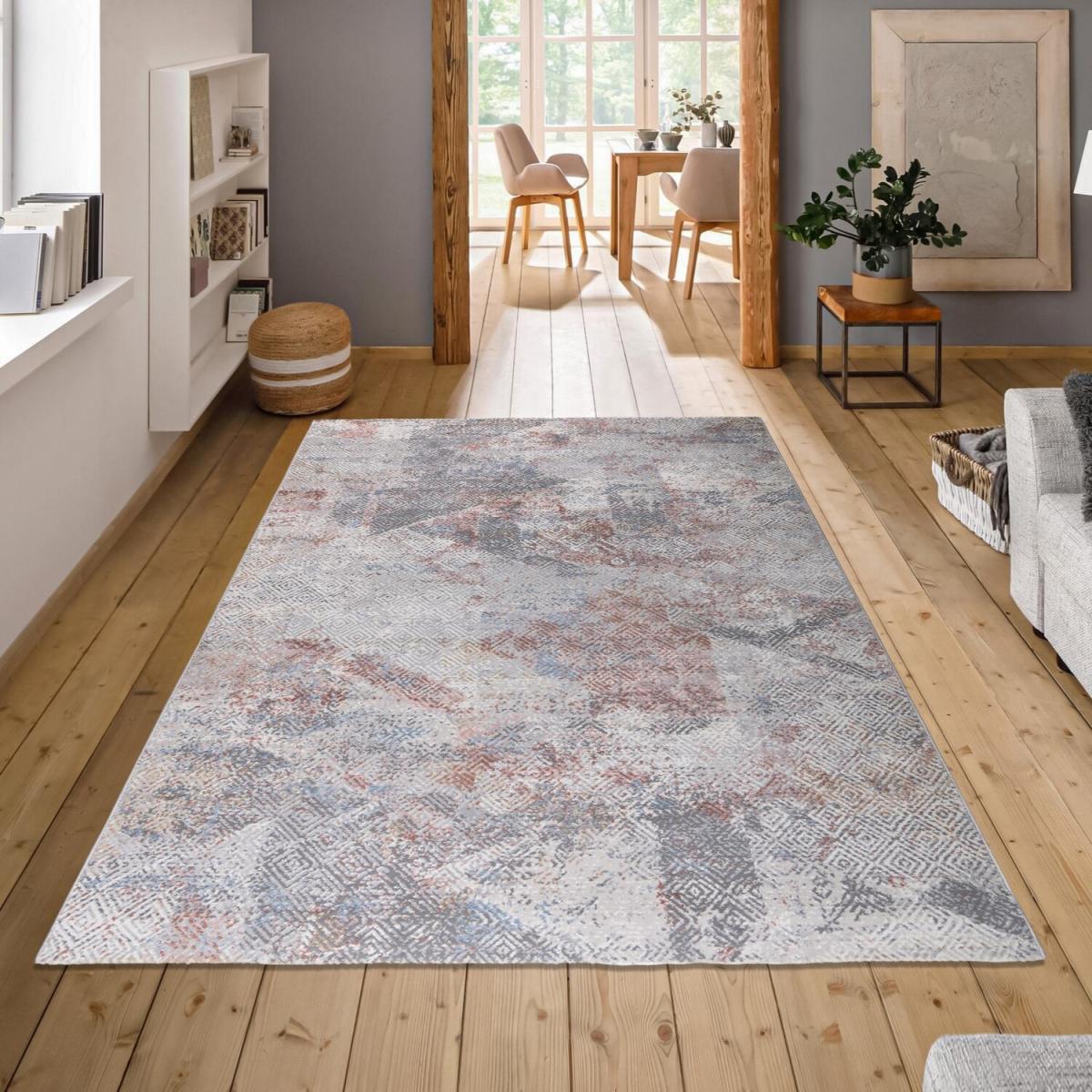 Grey with Multicoloured Flecks High End Geometric Living Room Rug - Florance - Multi / 200cm – image 3