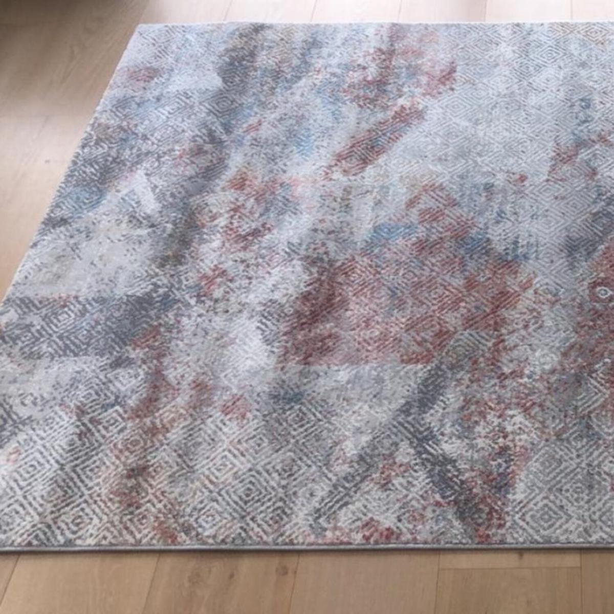 Grey with Multicoloured Flecks High End Geometric Living Room Rug - Florance - Multi / 200cm – image 6