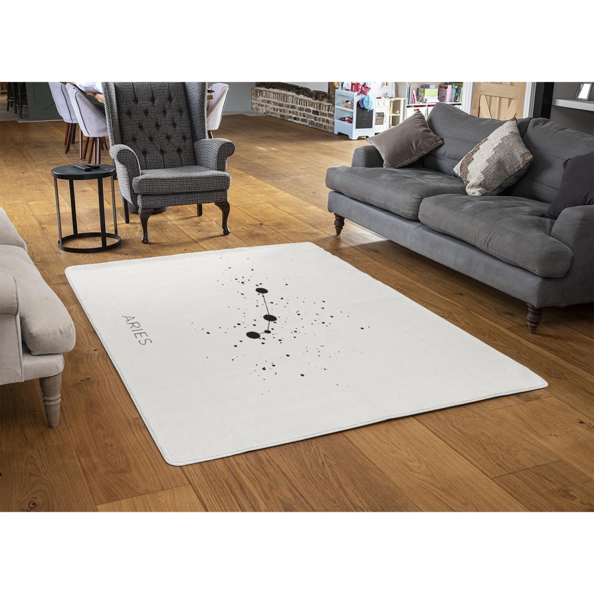 Star Constellation Zodiac Aries Style Rug - white / 230cm – image 2