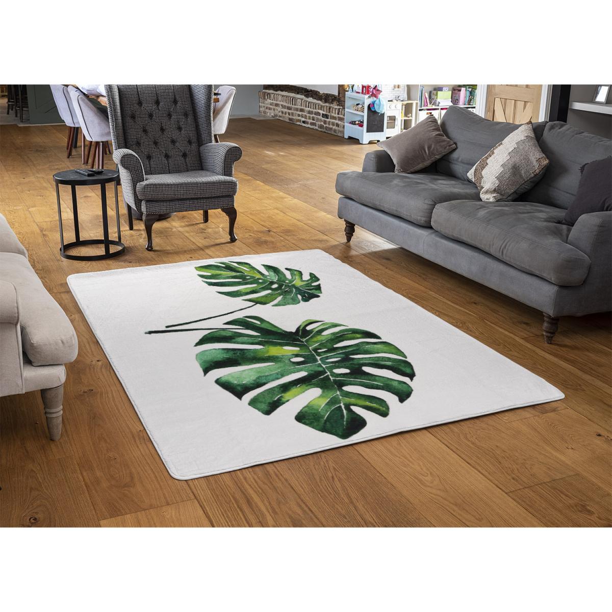 Twin Tropical Leaves Rug - Green / 230cm – image 3
