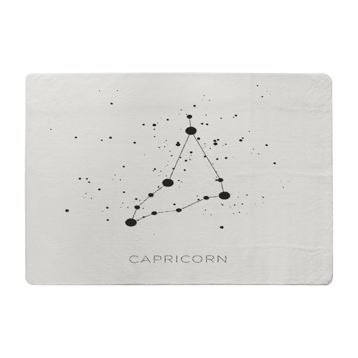 Star Constellation Zodiac Capricorn Style Rug - white / 230cm